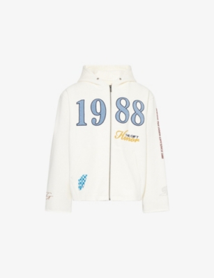 HONOR THE GIFT: 1988 Embellished Cotton-Jersey Hoody