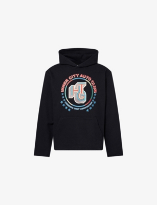 HONOR THE GIFT: Graphic Embroidered-Logo Relaxed-Fit Cotton-Jersey Hoody