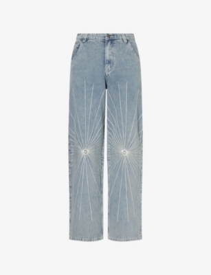 HONOR THE GIFT: Dayton Embroidered Straight-Leg Denim Jeans