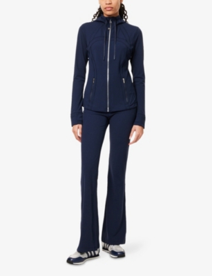Lululemon Womens Define Nulu Hooded Stretch-woven Jacket True Navy Mirror Silver