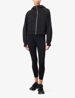 Lululemon Womens Black Gold Scuba Oversized Full Zip Cotton-blend Hoody In Gray