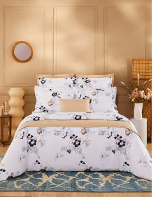 Yves Delorme Multicoloured Eclipses Floral Double Cotton-sateen Duvet Cover 200cm X 200cm In Multicoloured