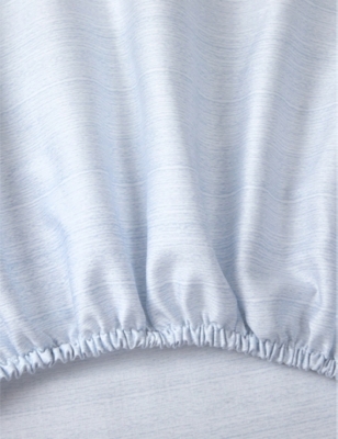 Yves Delorme Multicoloured Eclipses Floral Double Cotton-sateen Fitted Sheets In Multicoloured