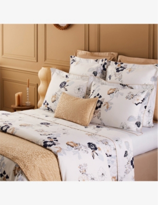 Yves Delorme Multicoloured Eclipses Floral Cotton-sateen Bedcov In Multicoloured