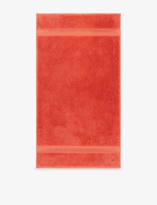 Yves Delorme Corallin Etoile Embroidered-stripe Cotton Bath Sheet In Corallin