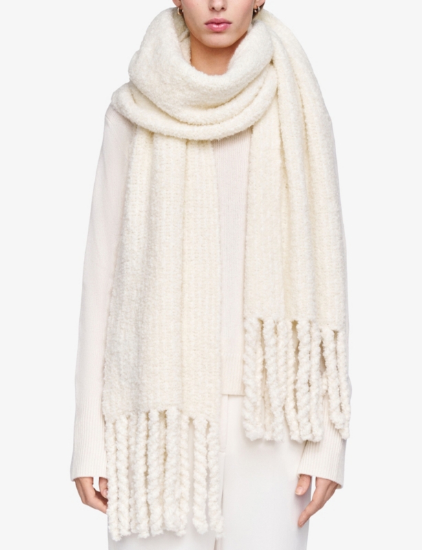 Bouclé-Texture Knitted Scarf