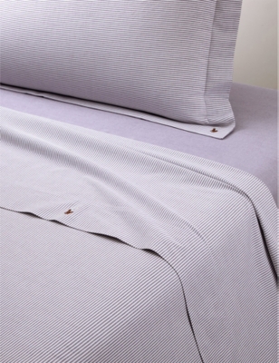 Polo Ralph Lauren Oxford Logo-embroidered Double Cotton Flat Sheet 240cm X 280m Chalet In Chalet