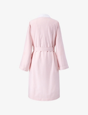 RALPH LAUREN HOME: Oxford Logo-Embroidered Striped Cotton Bathrobe