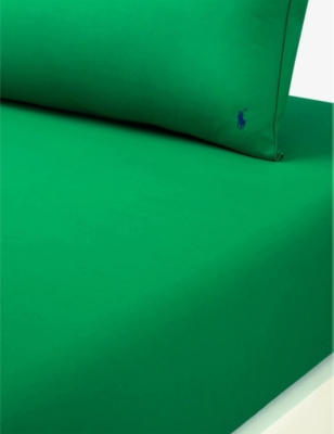 RALPH LAUREN HOME: Polo Player Cotton Fitted Sheet