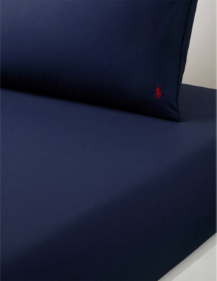 RALPH LAUREN HOME: Polo Player Cotton Fitted Sheet