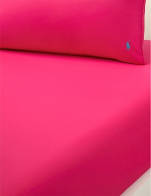 RALPH LAUREN HOME: Polo Player Cotton Fitted Sheet