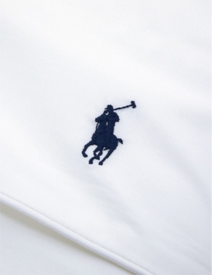 Polo Ralph Lauren White Polo Player Double Cotton Flat Sheet In White