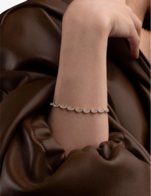 Apm Monaco Womens Wavy Sterling-silver And Cubic Zirconia Bracelet In Silver