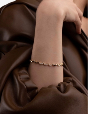 APM MONACO: Wavy 18ct Yellow Gold-Plated Alloy and Cubic Zirconia Bracelet