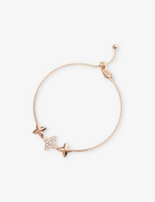 APM MONACO: Triple Météorites 18ct Rose Gold-Plated Alloy and Cubic Zirconia Bracelet