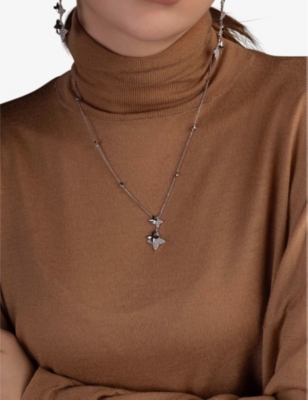 APM MONACO: Double Météorites Sterling-Silver and Cubic Zirconia Necklace