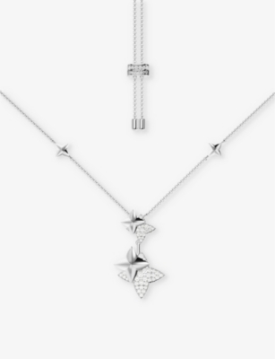 APM MONACO: Double Météorites Sterling-Silver and Cubic Zirconia Necklace