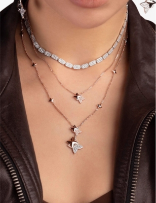 APM MONACO: Double Météorites 18ct Rose Gold-Plated Alloy and Cubic Zirconia Necklace