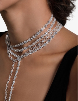 Apm Monaco Womens Pavé Météorites & Circles Sterling-silver And Cubic Zirconia Choker In Silver