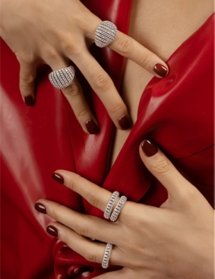 APM MONACO: Pavé Sterling-Silver and Cubic Zirconia Ring