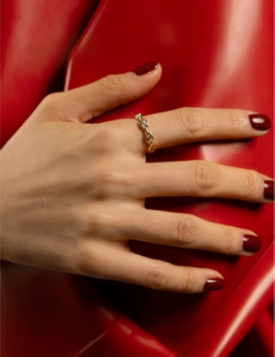 Apm Monaco Womens Gold Alloy Hiver 18ct Yellow Gold-plated Metal And Cubic Zirconia Ring In Gold Alloy