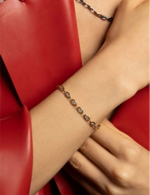 APM MONACO: Hiver Adjustable 18ct Yellow Gold-Plated Metal And Cubic Zirconia Chain Bracelet