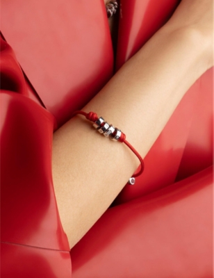APM MONACO: LOVE Morse Code String Sterling-Silver and Cubic Zirconia Bracelet