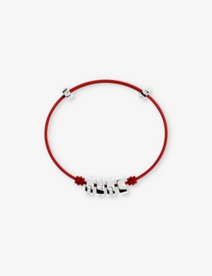 APM MONACO: LOVE Morse Code String Sterling-Silver and Cubic Zirconia Bracelet