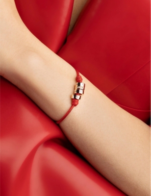 APM MONACO: LOVE Morse Code 18ct Rose Gold-Plated Alloy and Cubic Zirconia Bracelet