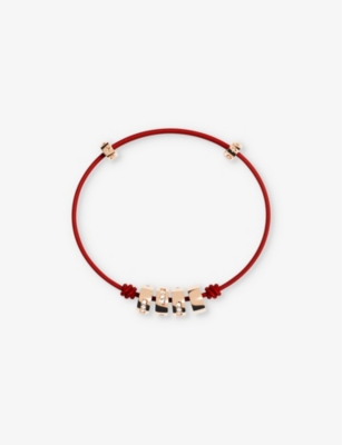 APM MONACO: LOVE Morse Code 18ct Rose Gold-Plated Alloy and Cubic Zirconia Bracelet