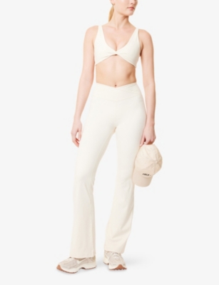 We Are Tala Omens Dayflex Flared Stretch-jersey Leggings Buttermilk In Buttermilk