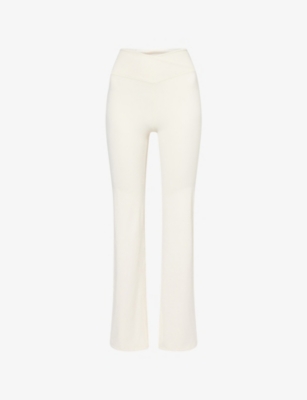 We Are Tala Omens Dayflex Flared Stretch-jersey Leggings Buttermilk In Buttermilk