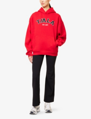 WE ARE TALA: Oversized Club Brand-Embroidery Cotton-Blend Hoody