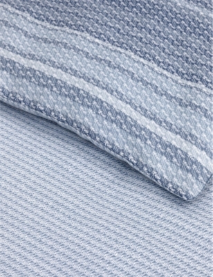 BOSS: Contre-Jour Stripe-Print Cotton Duvet Cover