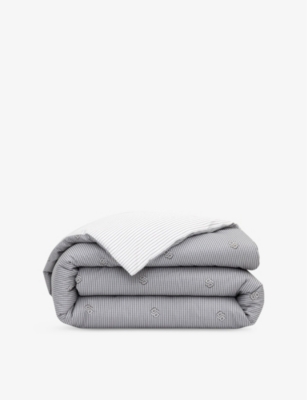 BOSS: Double B-Print Cotton Duvet Cover