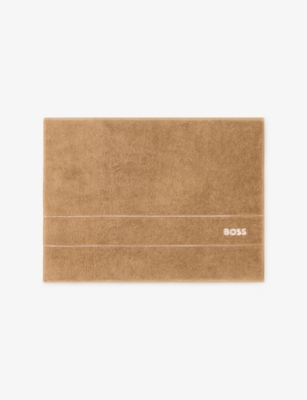 BOSS: Logo-Embroidery Cotton Bath Mat 50cm x 70cm