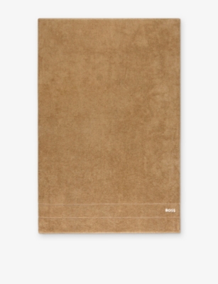 Hugo Boss Pecan Logo-embroidered Cotton In Pecan
