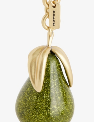 COACH: Pear Gold-Tone Metal and Resin Bag Charm