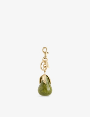 COACH: Pear Gold-Tone Metal and Resin Bag Charm