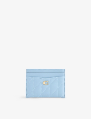 COACH: Essentials Logo-Plaque Quilted Leather Cardholder