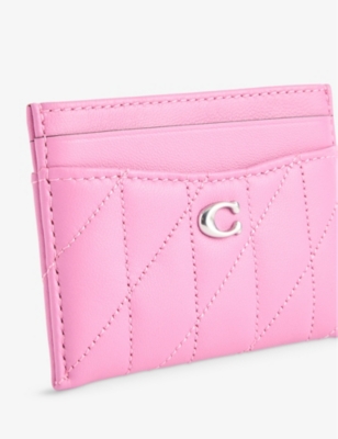 COACH: Essentials Logo-Plaque Quilted Leather Cardholder