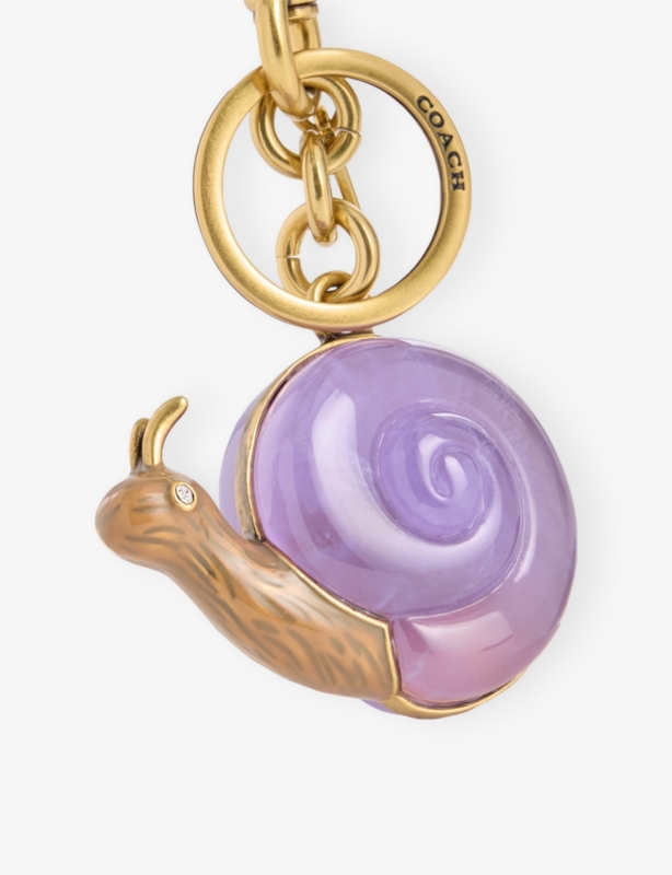 Snail Brass, Glass Resin and Enamel Bag Charm