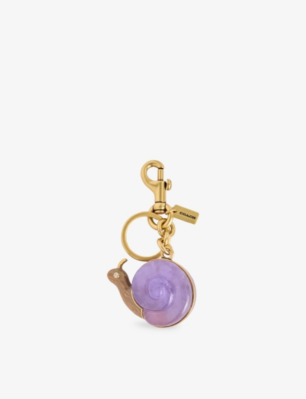 Snail Brass, Glass Resin and Enamel Bag Charm
