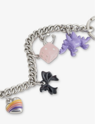 COACH: Silver Motif Chain Brass Bag Charm