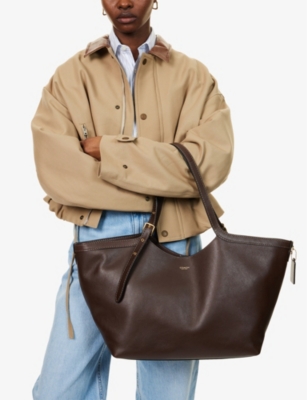 Coach Womens Maple Gramercy Branded Leather Tote Bag In Maple
