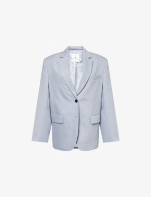 ANINE BING: Quinn Single-Breasted Woven Blazer