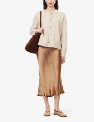 ANINE BING: Bar Silk Maxi Skirt