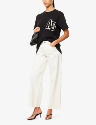 ANINE BING: Manon Wide-Leg Mid-Rise Denim Jeans