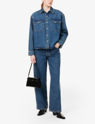 ANINE BING: Paxton Patch-Pocket Denim Shirt
