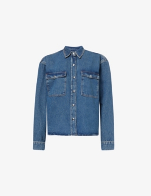 ANINE BING: Paxton Patch-Pocket Denim Shirt